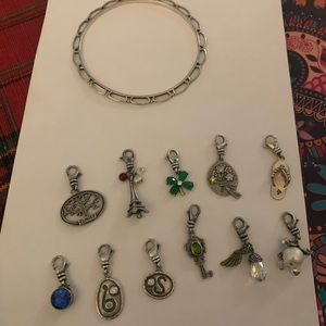 Silpada bangle charm bracelet with charms